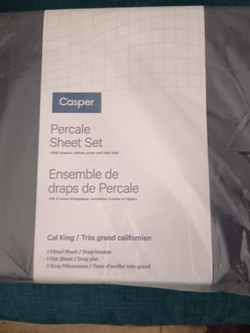 Percale Sheet Set – Cal King in Charcoal